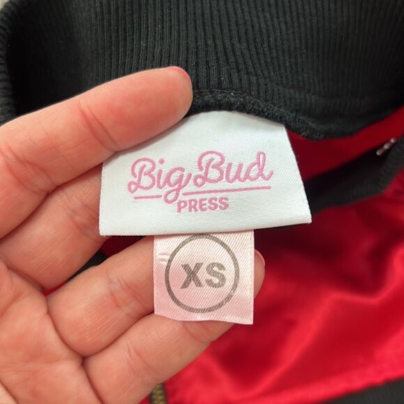 Big bud press XS red rose bomber jacket women’s zippered - Picture 6 of 8